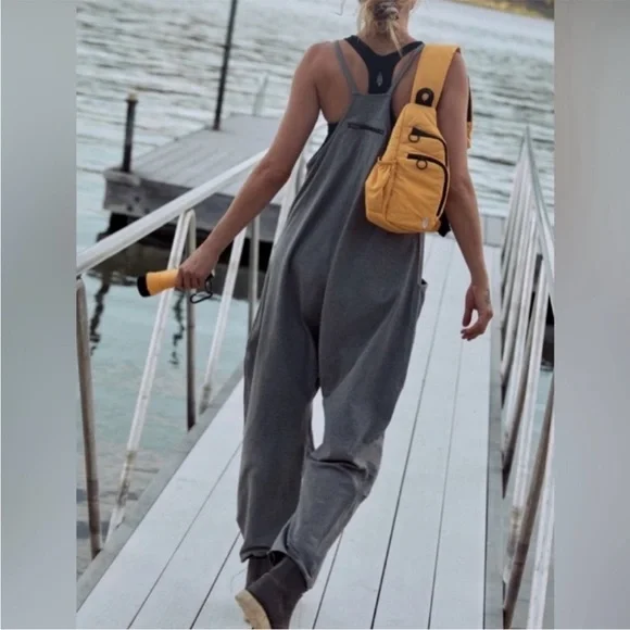 Free People FP Movement Hot Shot Onesie Harem Style Romper Jumpsuit - Picture 4 of 4